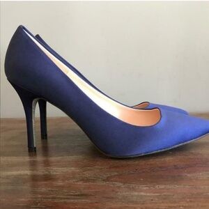 J. CREW COLLECTION Italian Elsie Satin Heel Handmade Silver Glitter Sole Size 7